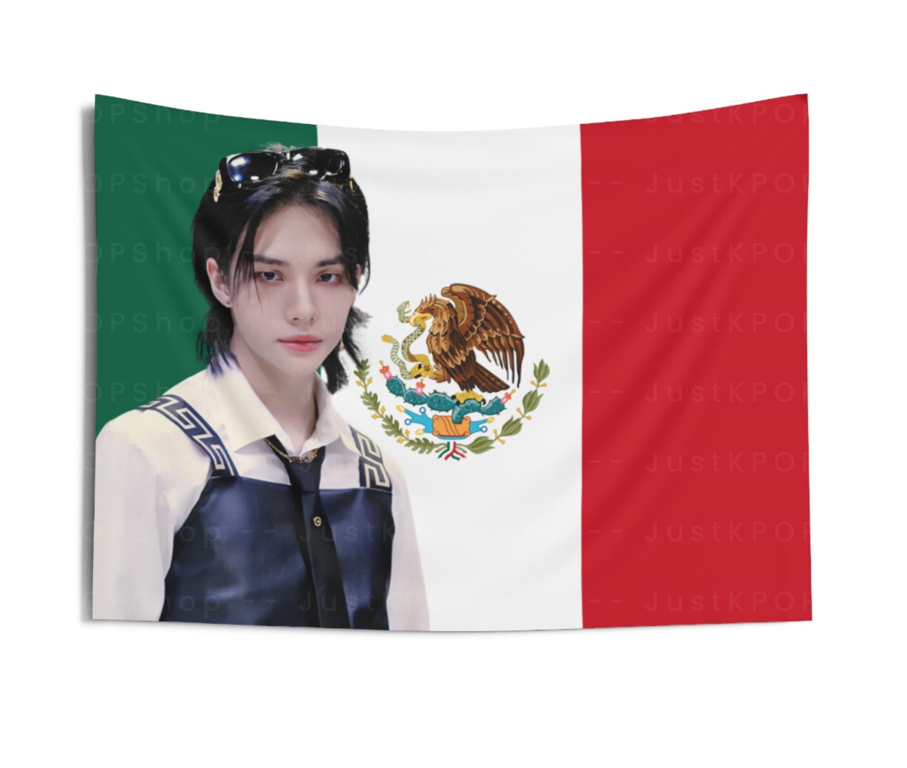 Stray Kids Hyunjin Black & White Mexican Flag, Hyunjin