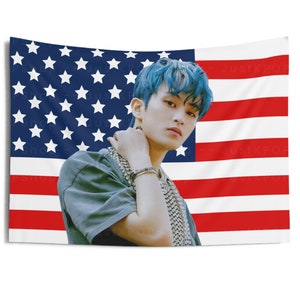 Nct Mark Lee Blue Hair American Flag, Nct Concert Banner, Nct Kpop Flag, Nct 127, Nct Candy Factory, NCT Tour 2025