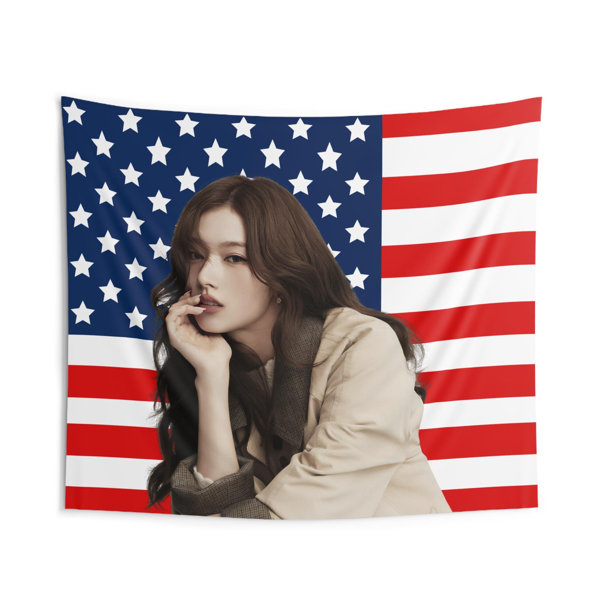 Twice Sana Magazine American Flag, Sana American Tapestry, Sana