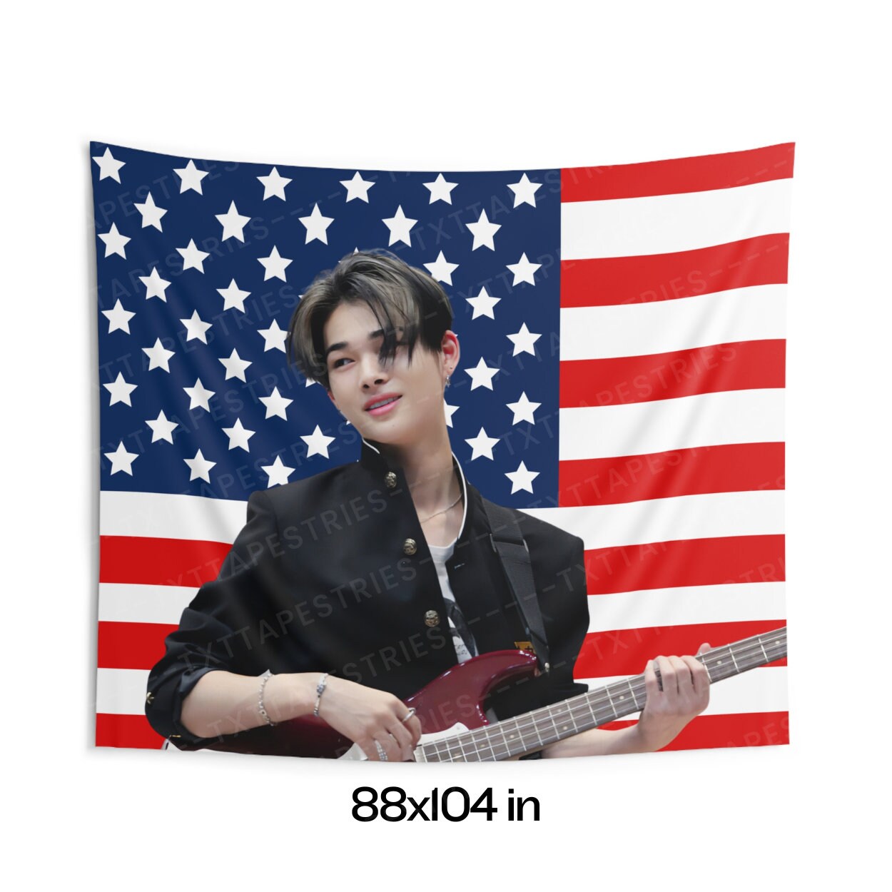 Enha Niki Rockstar アメリカ国旗、Enha コンサートバナー、Enha
