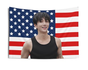 Svt Joshua Chest America Flag Banner, Seventeen Members Kpop Flag