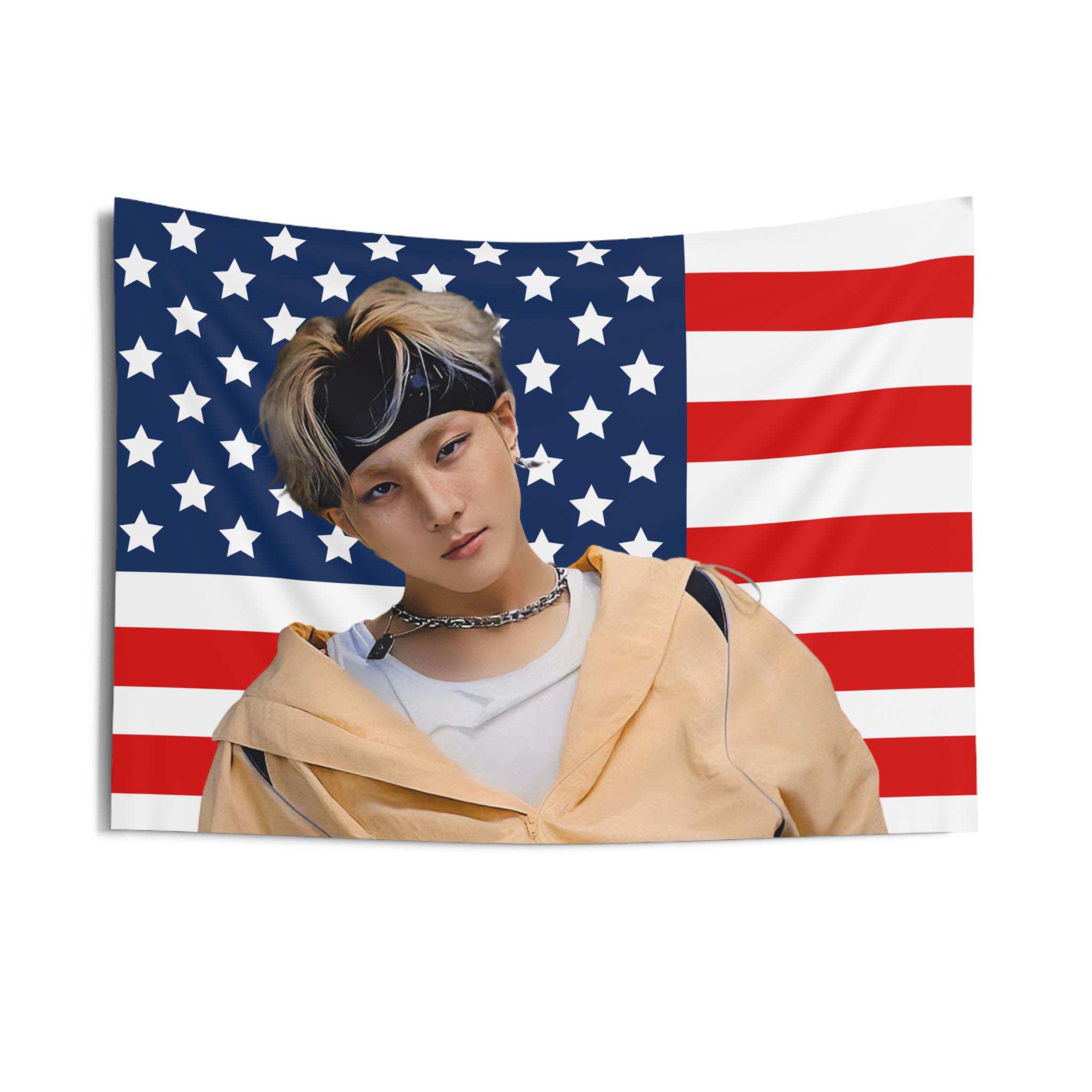 Jungwon Face Card American Flag, Enha Concert Banner, Enha Kpop Flag, Enha Desire Unleash, Enha World Tour