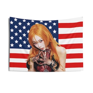 Aespa Giselle Orange Hair American Flag, Aespa Concert Banner, Aespa Kpop Flag, Aespa Dirty Work, Aespa Synk Parallel Line, Aespa Tour 2025