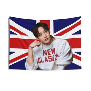 Bang Chan Cute UK Flag, Stray Kids Concert Banner, SKZ Kpop Banner, Stray Kids Ate, Skz DominAte, Stray Kids 2025