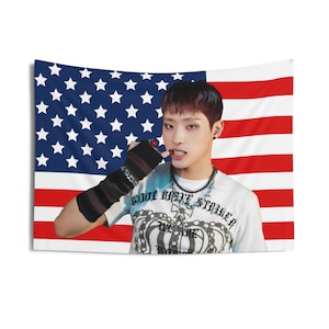 P1harmony Keeho in White Shirt Photo Flag Banner, Keeho American