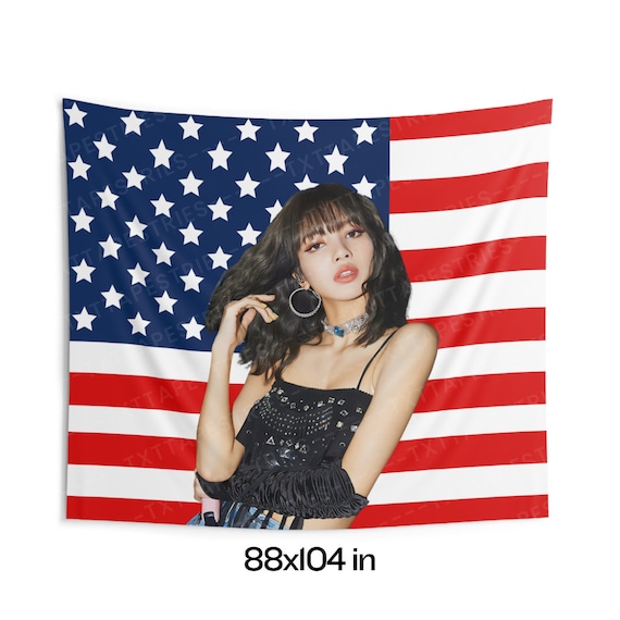 Blackpink Lisa Stunning Visuals Flag Banner, Lisa American Tapestry, BP  Lisa, Blackpink Lisa Kpop Merch Decor, Gift Ideas for Blink Kpop Fan