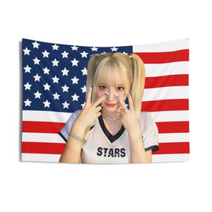 Twice Momo Blonde American Flag, Twice Concert Banner, Twice Kpop Flag, Twice Strategy, Twice Guess My Strategy