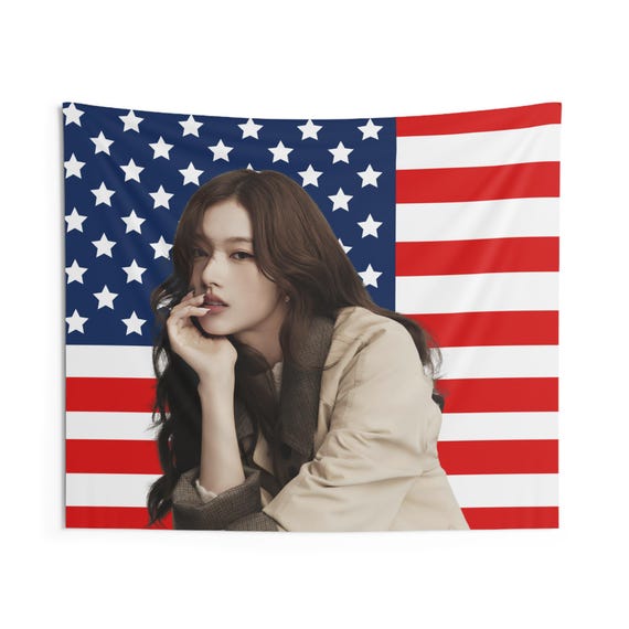 Twice Sana Magazine American Flag, Sana American Tapestry, Sana