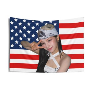 Itzy Yeji Cute Pose American Flag, Itzy Concert Banner, Itzy Kpop Flag, Itzy Gold, Itsy Tour 2024