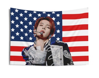 Heeseung Seductive American Flag, Enha Concert Banner, Enha Kpop Flag, Enha Desire Unleash, Enha World Tour