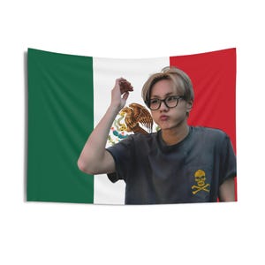Jungwon Cute Mexican Flag, Enha Koncert Banner, Enha Kpop Flag, Enha Walk The Line, World Tour Walk The Line 2025