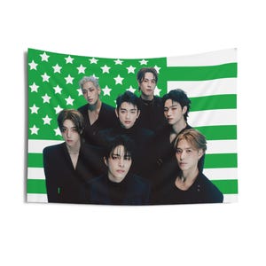 GOT7 Mitglieder Python Konzept Foto Grüne Amerikanische Flagge, GOT7 Konzert Banner, GOT7 Kpop Flagge, GOT7 Python, GOT7 2025