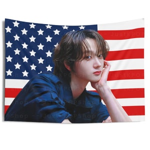 BND Sungho Insane Face Card American Flag, Sungho American Tapestry, Boy Next Door Earth wind and fire