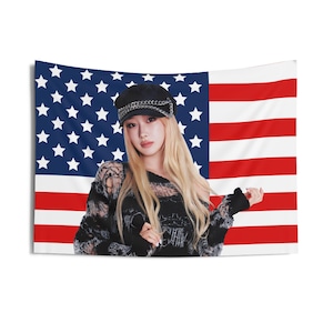 Aespa Giselle Pretty Face American Flag, Aespa Concert Banner, Aespa Kpop Flag, Whiplash Universe, Aespa Synk Parallel Line, Aespa Tour 2025