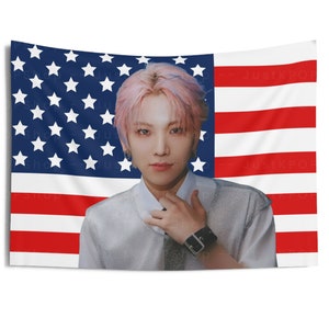 AndTeam Yuma Pink Hair American Flag, &Team Yuma American Tapestry, Yuma Merch Decor, Yuma Dropkick, Yuma War Cry, AndTeam 2024