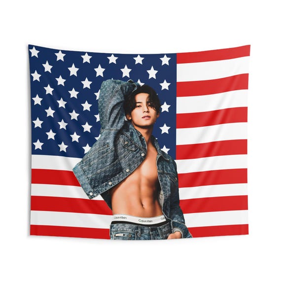 Mingyu Abs American Flag, Seventeen Concert Banner, Seventeen Kpop