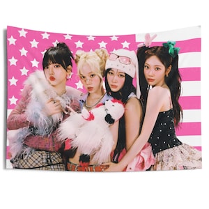Aespa Members Cute Photoshoot American Flag, Aespa Members Hot Pink American Tapestry, Aespa World Tour, Aespa Armageddon, Aespa Tour 2024