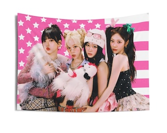 Aespa Members Cute Photoshoot American Flag, Aespa Members Hot Pink American Tapestry, Aespa World Tour, Aespa Armageddon, Aespa Tour 2024