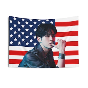 Zerobaseone Han Bin Photo Flag Banner,  Zerobaseone Sung Hanbin American Tapestry, Zerobaseone Yura Yura, Zerobaseone Sweat