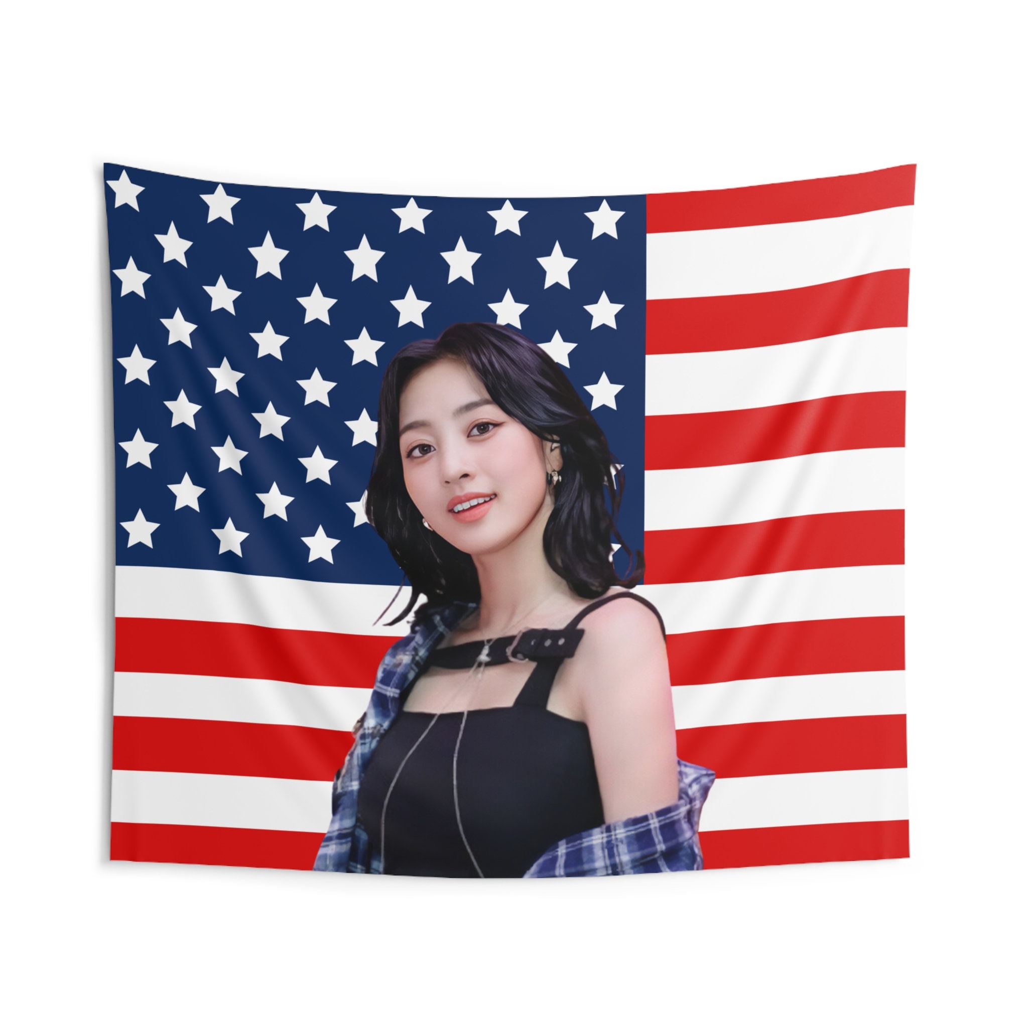 Twice Jihyo Beautiful Smile Flag Banner, Jihyo American Tapestry