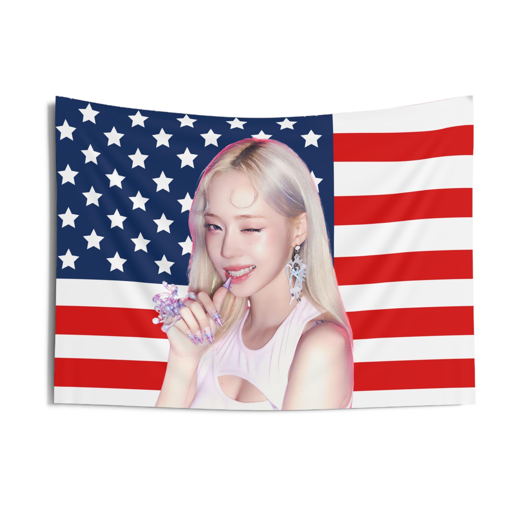 Aespa Winter Smile American Flag, Aespa Concert Banner, Aespa Kpop