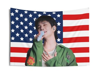 Svt Joshua Chest America Flag Banner, Seventeen Members Kpop Flag
