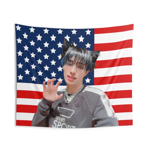 P1harmony Keeho Cat Boy Flag Banner, Keeho American Tapestry