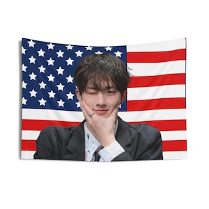 P1Harmony Jiung Wink American Flag, P1Harmony Concert Banner,  P1Harmony Kpop Flag, P1Harmony Sad Song, P1harmony tour 2024