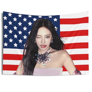 Aespa Winter Iconic Short Hair American Flag, Aespa Winter