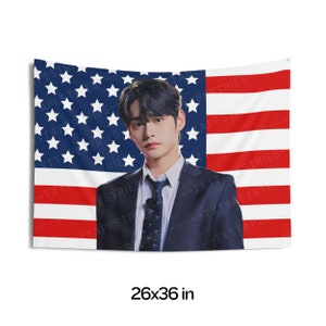 Zerobaseone Jiwoong Ceo Vibe Flaggenbanner, Jiwoong Amerikanischer Wandteppich, Zero Base One Jiwoong, Zerobaseone Crush, ZB1 Schmelzpunkt
