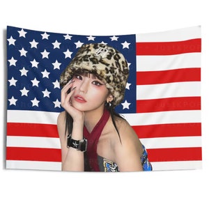 Itzy Yeji Stunning Face Card American Flag, Itzy Yeji American Tapestry, Itzy Yeji Kpop Merch, Gift for Itzy Fan