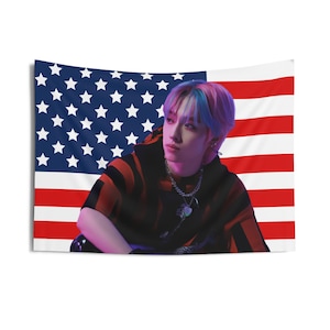 Xdinary Heroes Gaon Pink Hair American Flag, Xdinary Heroes Concert Banner, Xdinary Heroes Kpop Flag, XDH World Tour, XDH 2025