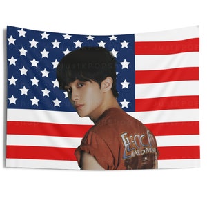 Nct Mark Lee Side Profile American Flag, Nct Concert Banner, Nct Kpop Flag, Nct 127, Nct Candy Factory, NCT Tour 2025