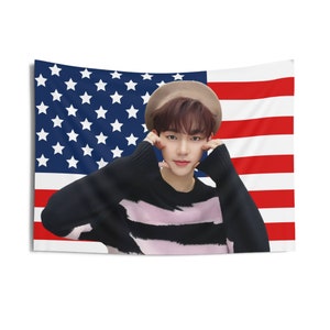 Zerobaseone Zhang Hao Cute Pose Flag Banner,  Zhang Hao American Tapestry, ZB1  Zhang Hao, Zerobaseone Yura Yura, ZB1 Melting point
