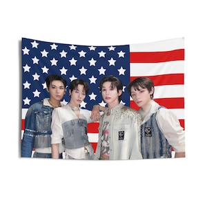 Xlov Group Photo American Flag, Xlov Concert Banner, Xlov Kpop Flag, Xlov Imma Be, XLOV 2025