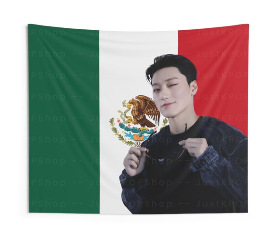 Ateez San Wink Mexican Flag, Ateez Concert Banner, Ateez