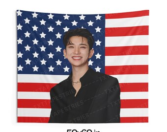 SVT Joshua Beautiful Smile Ameican Flag, Seventeen Kpop Flag