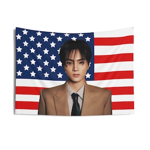 Enha Jay Brown Suit American Flag, Enha Concert Banner, Enha Kpop Flag, Enha No Doubt, Enha World Tour