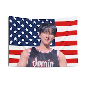 Changbin Tank Top American Flag, Stray Kids Concert Banner, SKZ Kpop Banner, Stray Kids Ate, SKZ Mountains, Stray Kids Giant