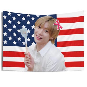 Riize Anton Very Cutesy American Flag, Riize Anton American Tapestry, riize riizing, RIIZE BoomBoomBass, Rise and Realize
