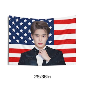 Nct Jaehyun Wearing Suit American Flag, Nct Concert Banner, Nct Kpop Flag, Nct 127, Nct Candy Factory, NCT Tour 2025