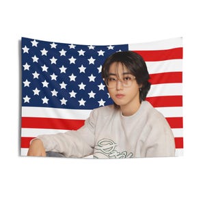 Han Jisung, Twój bohater, flaga amerykańska, gobelin SKZ Han Jisung, Stray Kids Ate, góry SKZ, sprawiasz, że Stray Kids zostają