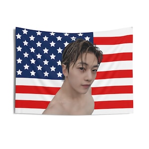ZB1 Matthew Shirtless American Flag, Zerobaseone Concert Banner, Zb1 Kpop Flag, Zerobaseone Good So Bad, Zerobaseone Timeless World