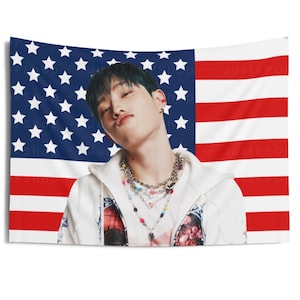 P1Harmony Keeho Cool Pose American Flag, Keeho American Tapestry, P1Harmony Utop1a, P1Harmony P1ustage, p1harmony tour 2024