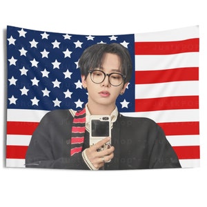 BoyNextDoor Jaehyun Selfie American Flag, Jaehyun American Tapestry, Boy Next Door Earth wind and fire, BND Concert, Boy Next Door Word Tour
