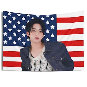 ZB1 Yujin Photoshoot American Flag,  Zerobaseone Yu Jin American Tapestry, Zerobaseone Yura Yura, Zerobaseone Sweat,  ZB1 Feel The Pop