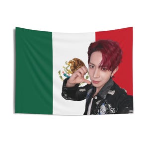 Heeseung Red Hair Mexican Flag, Enha Concert Banner, Enha Kpop Flag, Enha No Doubt, Enha World Tour