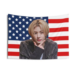 Leehan Face Card American Flag, Boy Next Door Concert Banner, BoyNextDoor Kpop Flag, Boynextdoor Nice Guy