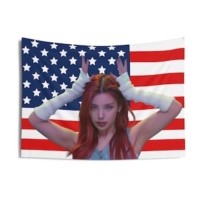 Itzy Yeji Fierce Look Photo Flag Banner, Itzy Yeji American Tapestry, Itzy Yeji Kpop Merch, Gift for Itzy Fan