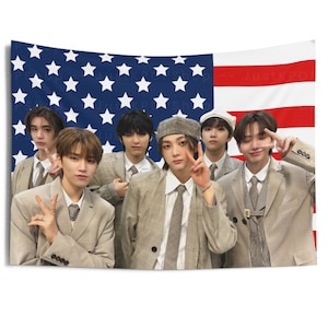 BND Members Cute Group Picture American Flag, Boy Next Door Members American Tapestry, Boy Next Door Earth wind and fire